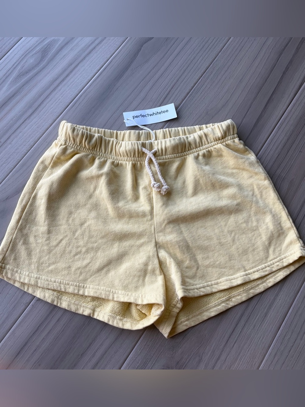 perfectwhitetee butter yellow sweat shorts